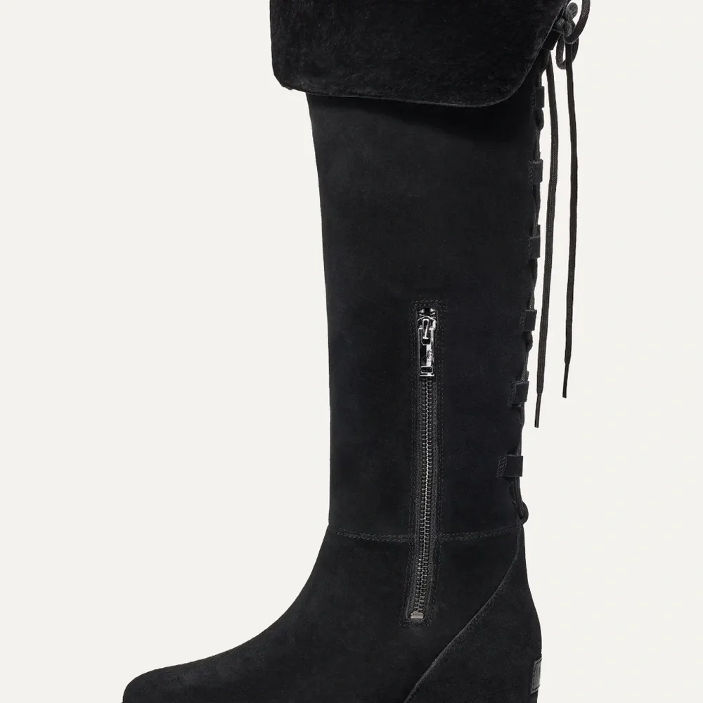 NEW UGG Over the Knee Classic Femme OTK Lace UP Wedge Heel Boots 10